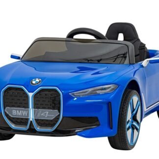 COCHE ELECTRICO NIÑOS 12V, BMWI4, AZUL, RUEDAS GOMA, ASIENTO POLIPIEL, RC - INDA646-JE1009